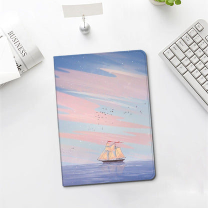 Silicone Dreamy Painting Style Sailing Cover - Sail Away with iPad Pro’s Dreamy Cover H248