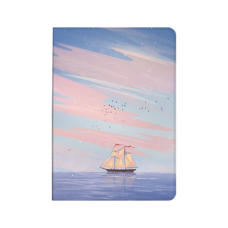 Silicone Dreamy Painting Style Sailing Cover - Sail Away with iPad Pro’s Dreamy Cover H248