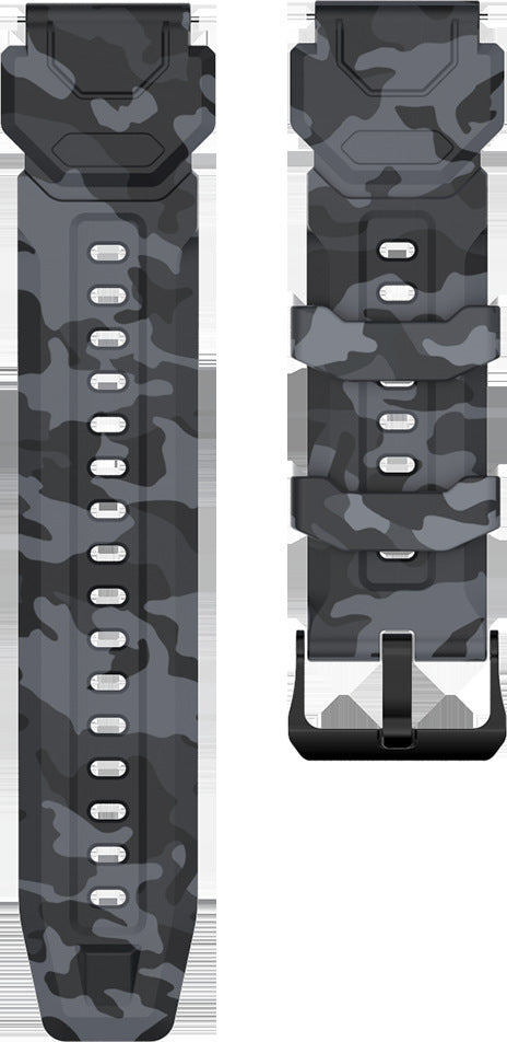 Silicone Flat Direct Smart Watch Strap in Black and Army Green - silicone flat direct mouth smart watch strap