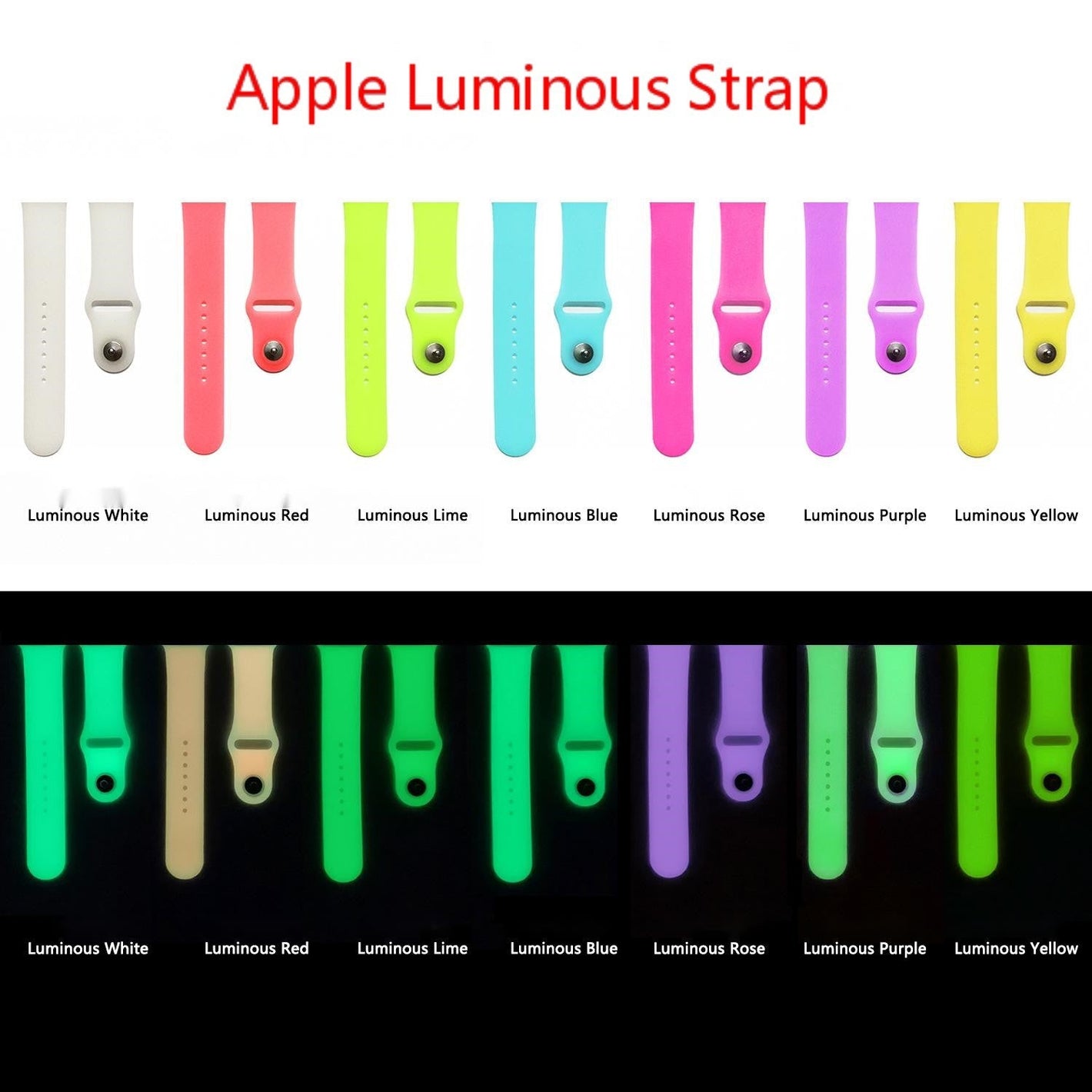 Silicone fluorescent strap Pure color luminous - silicone pure