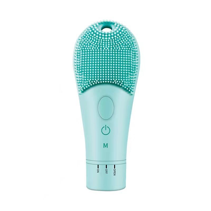 Electric Beauty Facial Cleansing Instrument with Silicone Gel and Ultrasonic Vibration - Fun silicone gel cleansing