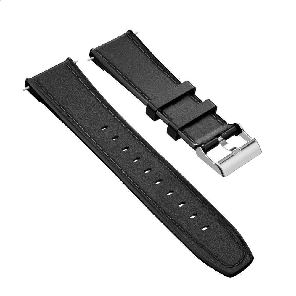 Black Brown Silicone Leather Watch Strap for Optimus and Hope Series - Plus leather watch strap