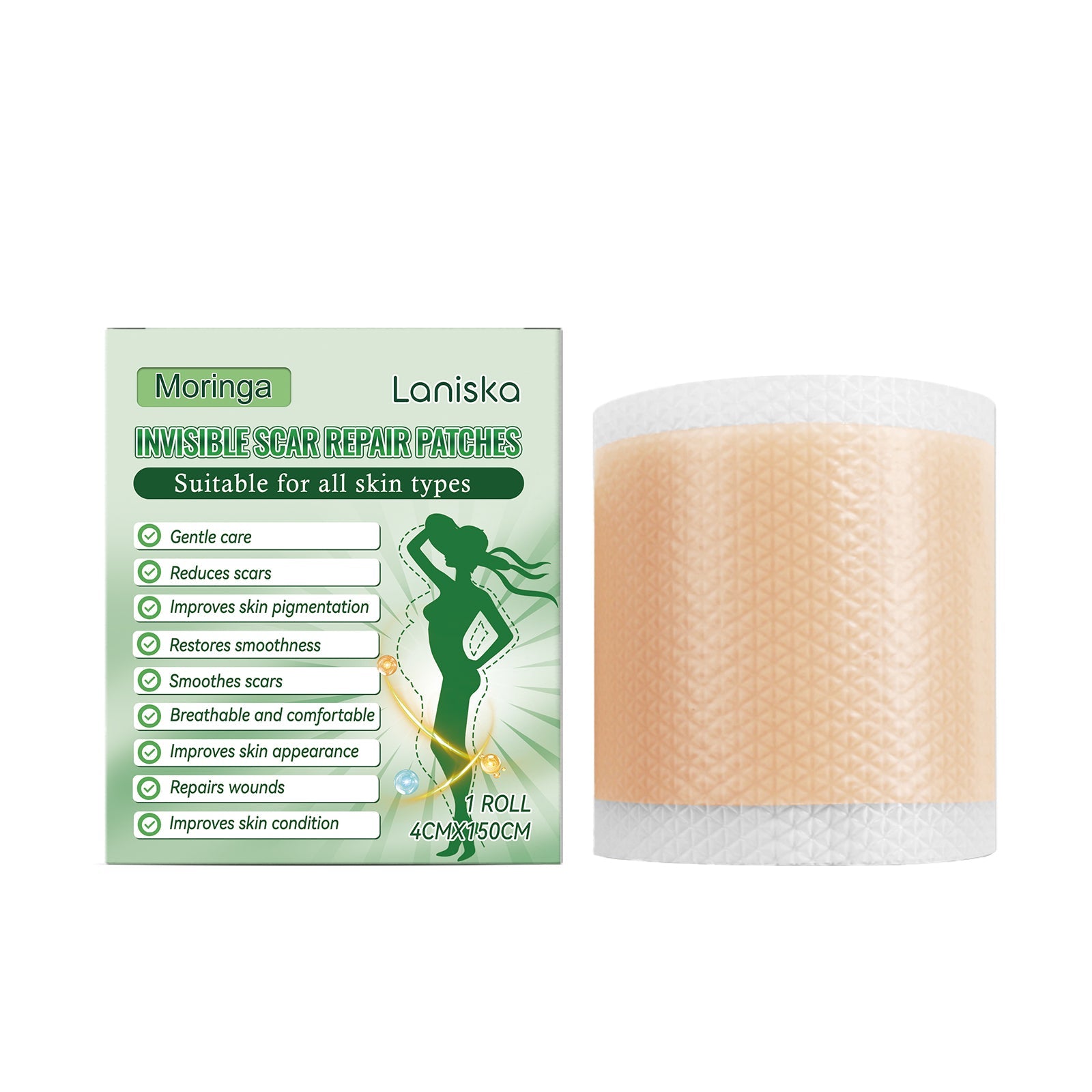 Silicone Scar Patch with Vitamin E and Moringa Extract Healing Tape