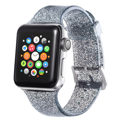 Silicone Smart Watch Strap with Glitter for Unisex Fashion - Teleplus smart watch strap silicone glitter