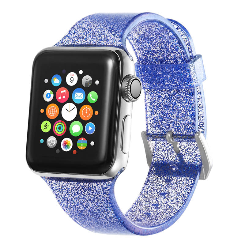 Silicone Smart Watch Strap with Glitter for Unisex Fashion - Teleplus smart watch strap silicone glitter