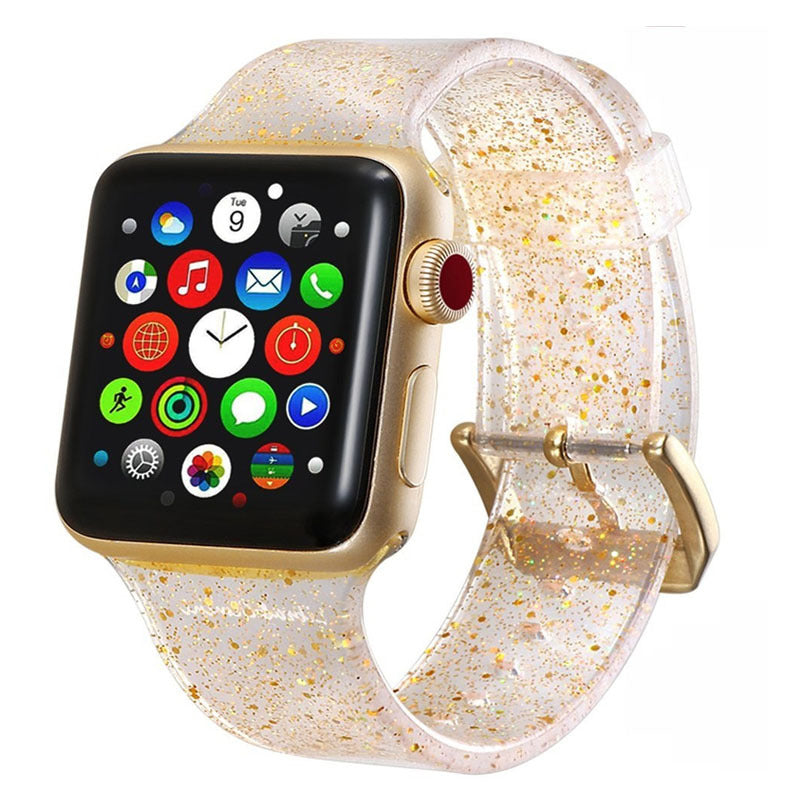 Silicone Smart Watch Strap with Glitter for Unisex Fashion - Teleplus smart watch strap silicone glitter