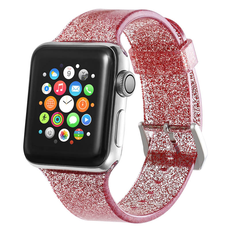 Silicone Smart Watch Strap with Glitter for Unisex Fashion - Teleplus smart watch strap silicone glitter