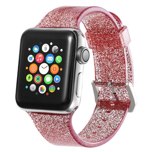 Silicone Smart Watch Strap with Glitter for Unisex Fashion - Teleplus smart watch strap silicone glitter