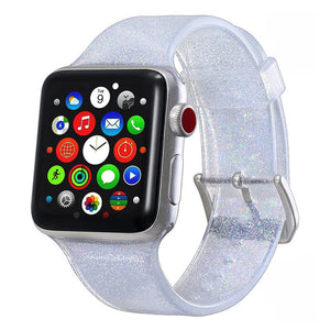 Silicone Smart Watch Strap with Glitter for Unisex Fashion - Teleplus smart watch strap silicone glitter