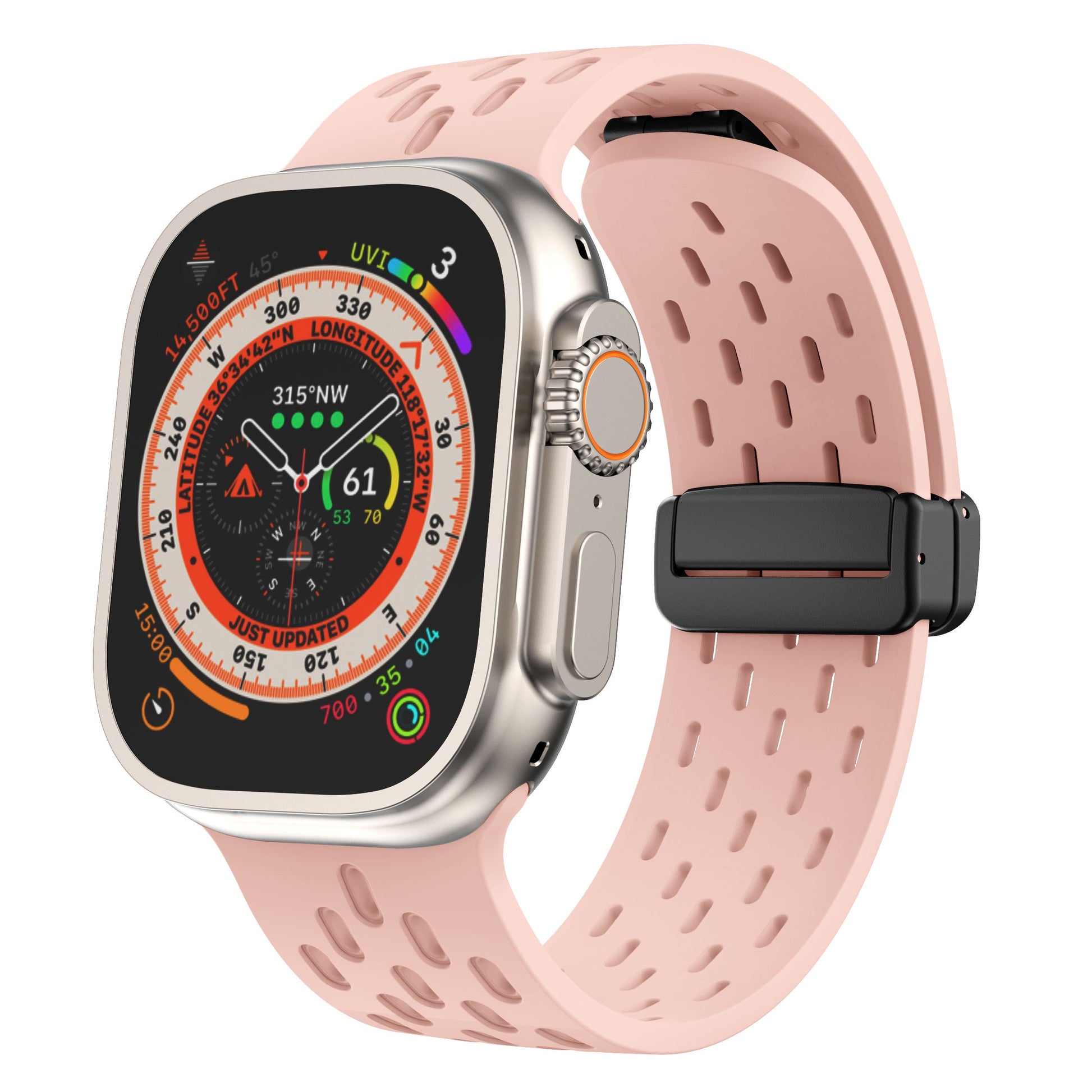 Silicone Sports Strap with Mesh Magnetic Buckle for Apple Watch Series - Teleplus mesh magnetic buckle silicone strap