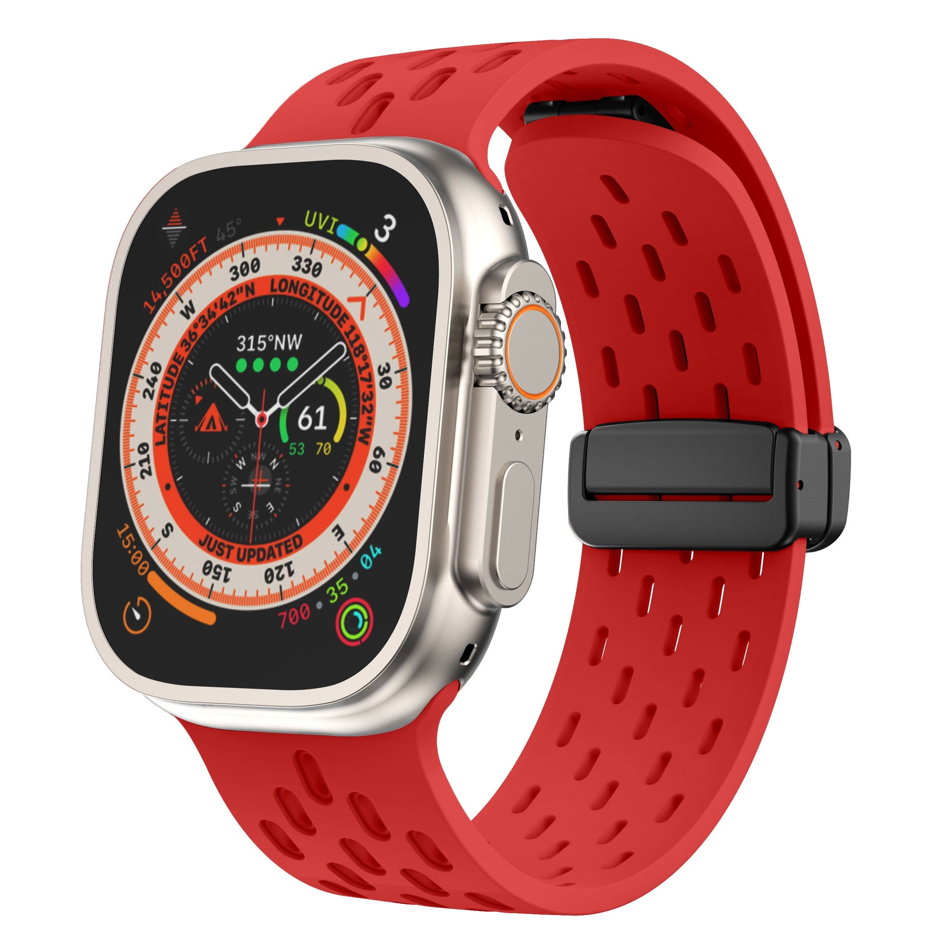 Silicone Sports Strap with Mesh Magnetic Buckle for Apple Watch Series - Teleplus mesh magnetic buckle silicone strap