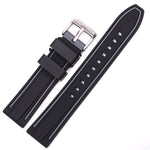 Silicone Strap for Smart Watch Breathable Quick Release 20-26mm Black Red Silver - Teleplus silicone strap smart watch