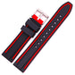 Silicone Strap for Smart Watch Breathable Quick Release 20-26mm Black Red Silver - Teleplus silicone strap smart watch