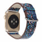 Silk-printed Floral Leather Strap Chinoiserie - Silk Printed Floral Leather Strap Watch Bands