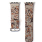 Silk-printed Floral Leather Strap Chinoiserie - Silk Printed Floral Leather Strap Watch Bands