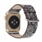 Silk-printed Floral Leather Strap Chinoiserie - Silk Printed Floral Leather Strap Watch Bands