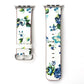 Silk-printed Floral Leather Strap Chinoiserie - Silk Printed Floral Leather Strap Watch Bands