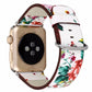 Silk-printed Floral Leather Strap Chinoiserie - Silk Printed Floral Leather Strap Watch Bands