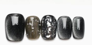 Silver Cat’s Eye Nail Art for Graceful Personality Dark Style - Teleplus Cat and graceful personality dark style simple