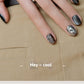 Silver Cat’s Eye Nail Art for Graceful Personality Dark Style - Teleplus Cat and graceful personality dark style simple
