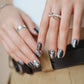 Silver Cat’s Eye Nail Art for Graceful Personality Dark Style - Teleplus Cat and graceful personality dark style simple