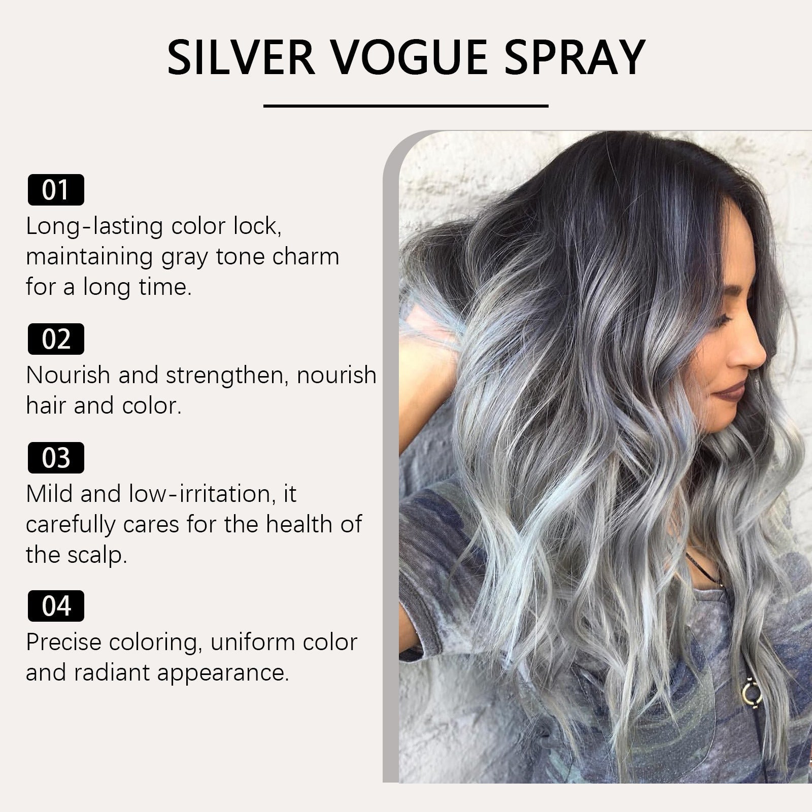 Silver Gray Hair Spray for Care and Nourishment 30ml - Teleplus silver gray hair nourishment spray