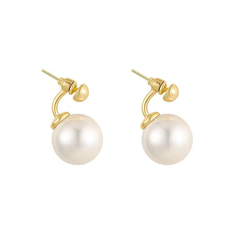 Silver Needle Round Pearl Earrings French Entry Lux High Sense - Earrings So Fancy Even Pearls Are Jealous