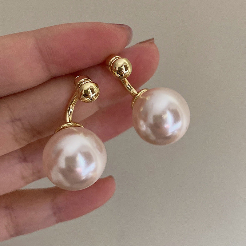 Silver Needle Round Pearl Earrings French Entry Lux High Sense - Earrings So Fancy Even Pearls Are Jealous