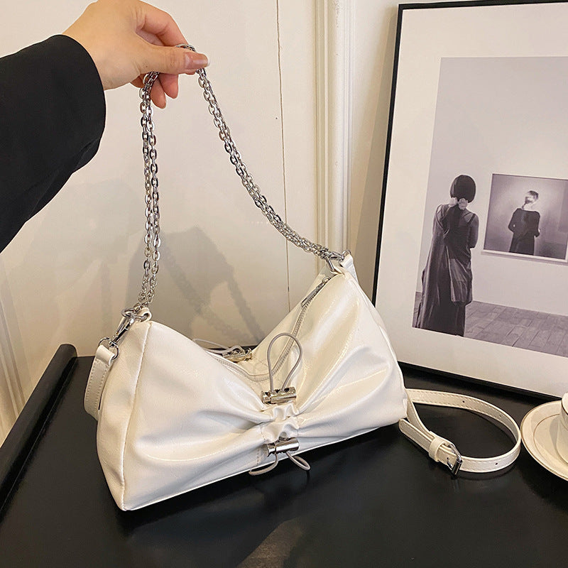 Silver Waist Bag with Crossbody and Shoulder Options for Daily - Teleplus waist bag silver underarm shoulder crossbody