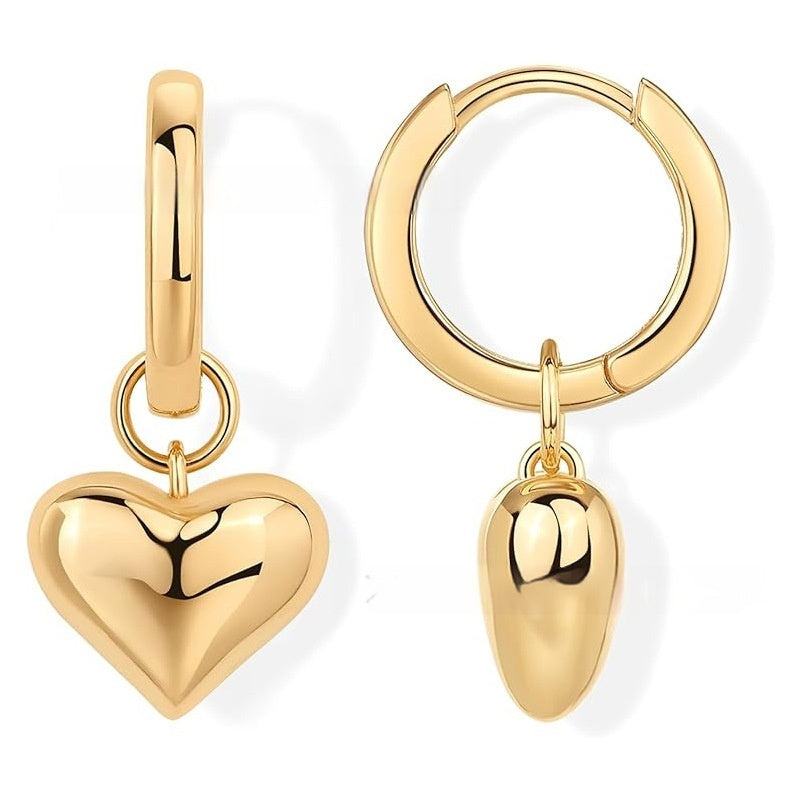 Simple 18K Love Pendant Gold Plated Zircon Earrings - Love Bling That Won’t Break the Bank or Your Heart