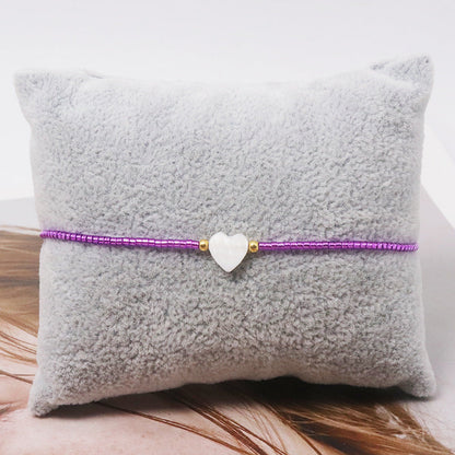 Unisex Shell Bracelet with Compact Multicolor Bead for Travel and Special Occasions - Simple compact multicolor bead