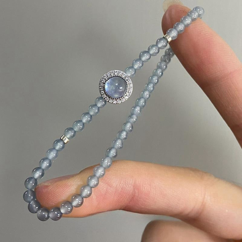 Simple Aquamarine Beaded Pearl Bracelet - Simple Aquamarine Beaded Bracelet for Women