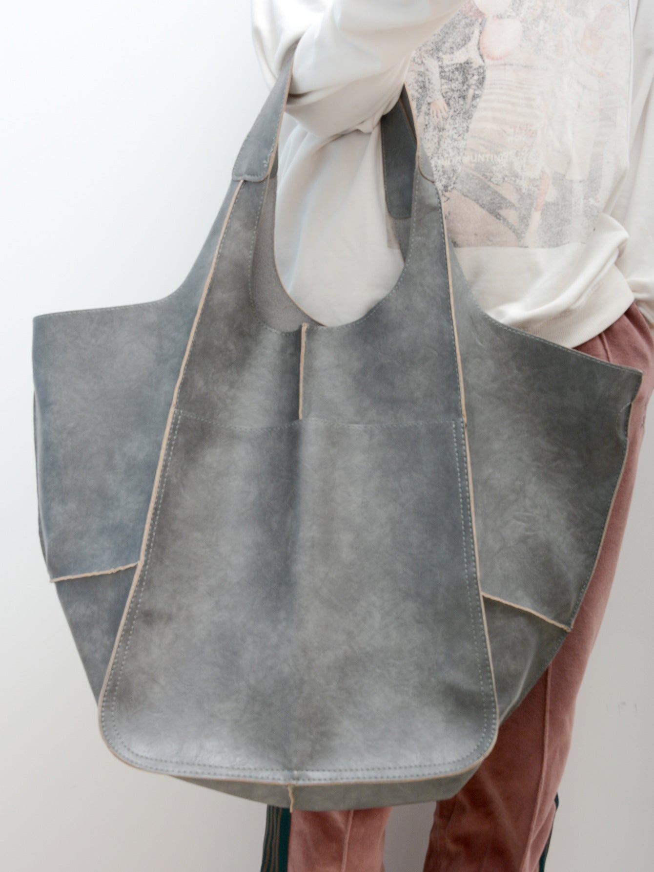 Simple Big Bag in Polyester PU Fabric Large Capacity Shoulder - simple big bag soft leather large capacity shoulder