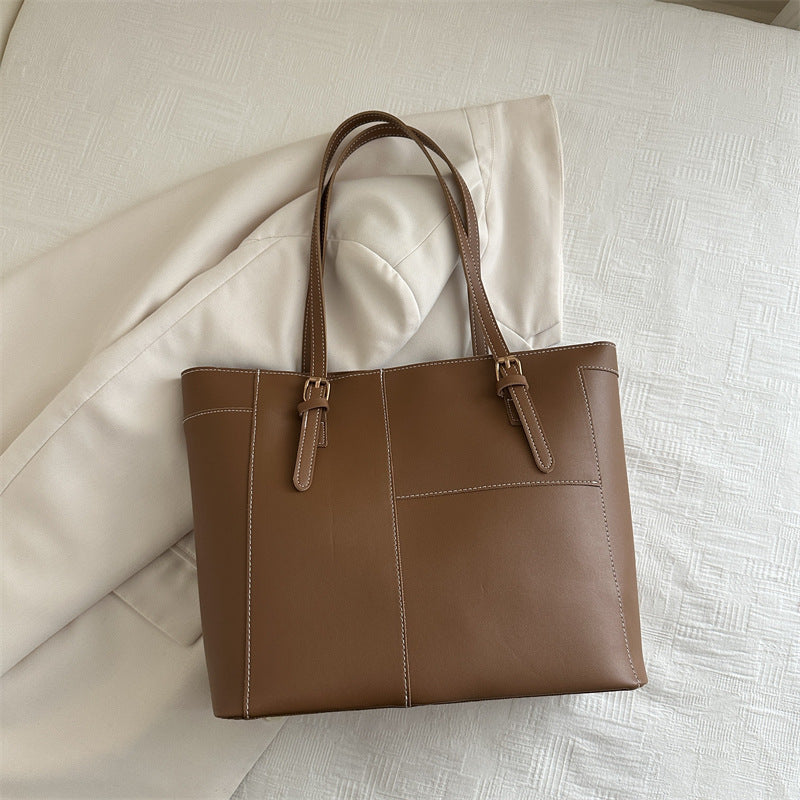 Simple Commute Large Underarm Bag with Sandwich Pocket and Soft PU Material - Teleplus simple commute large capacity