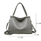 Simple Cowhide Leather Bag with Multiple Compartments and Adjustable Shoulder Strap - simple cowhide leather
