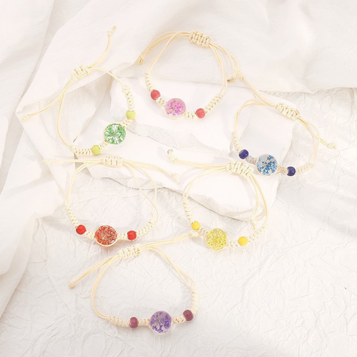 Simple Design Starry Dried Flower Bracelet Sweet Beauty - Simple Design Starry Dried Flower Bracelet for Women