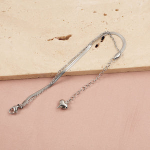Stainless Steel Heart Love Bracelet for Women in the United States - Trendy Double-layer Pendant united states chf