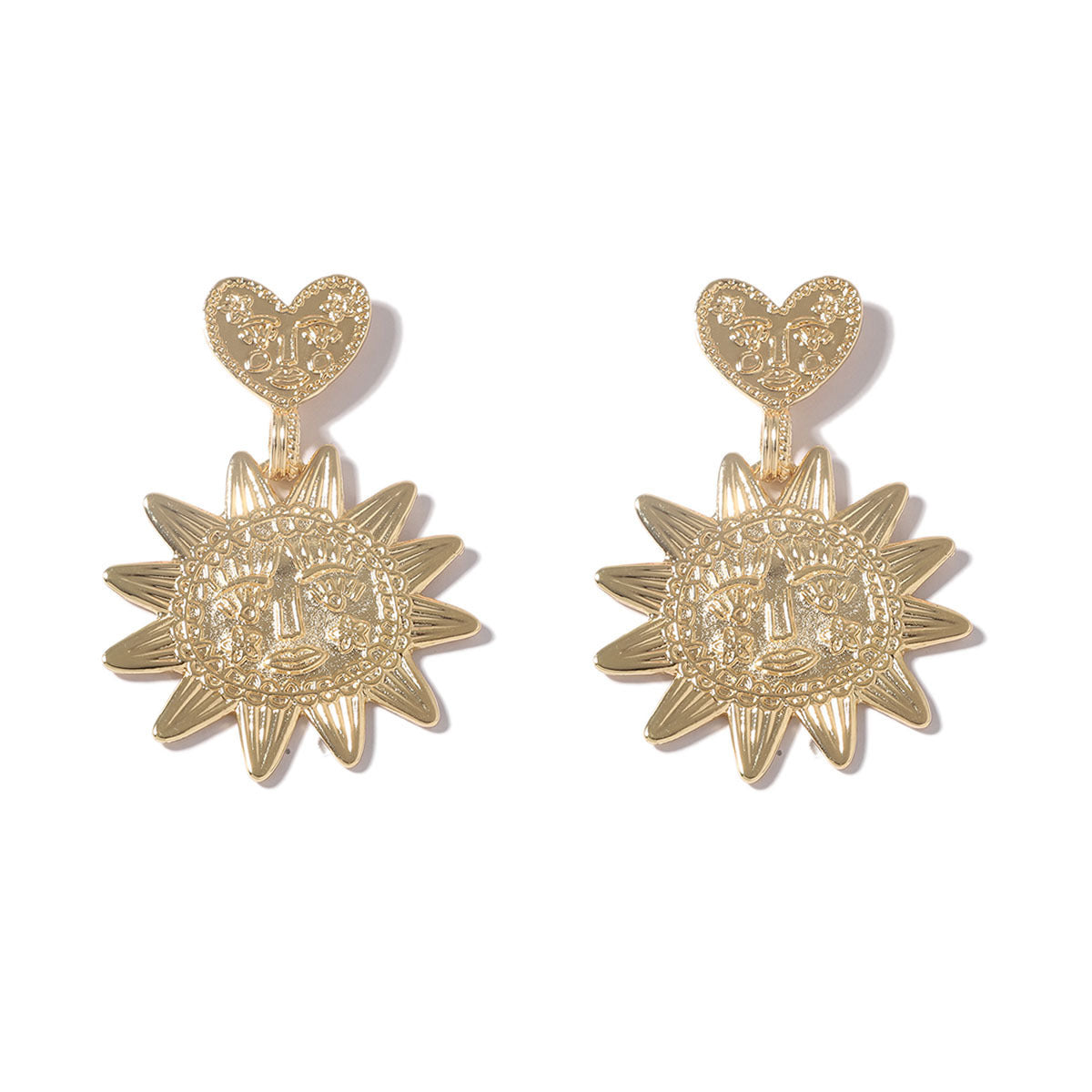 Simple Fashion Alloy SUNFLOWER Heart-shaped Earrings