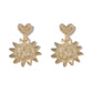 Simple Fashion Alloy SUNFLOWER Heart-shaped Earrings - Heart-shaped Sunflower Earrings Shine Brightly