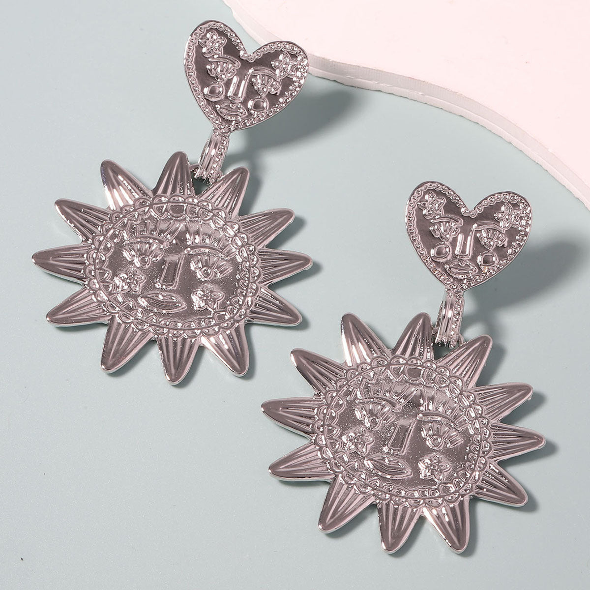 Simple Fashion Alloy SUNFLOWER Heart-shaped Earrings