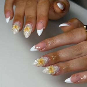 Simple French White Nail Stickers for Ladies Wear Armor Style - simple french white wear armor