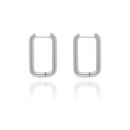 Square Ear Earrings in Gold Silver Titanium Steel for United States and CHF - Clips That Won’t Be About Style united
