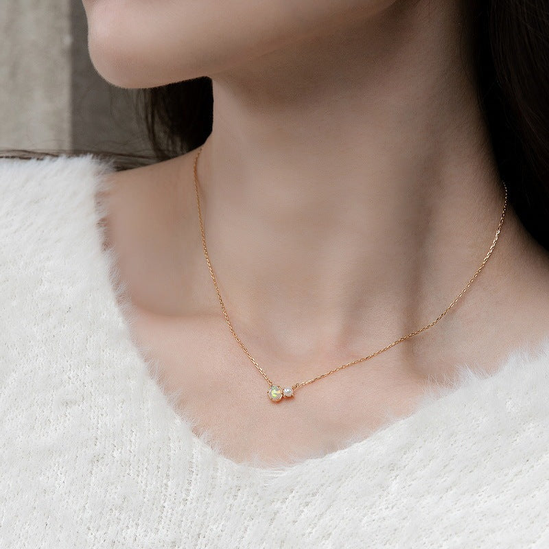 Simple Geometric S925 Sterling Silver Necklace in 10k Gold Plating - simple geometric s925 sterling silver