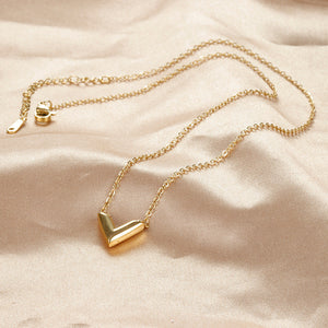 Simple Gold Niche V-shaped Female Necklace - Simple Gold Niche V-shaped Necklace B20003 x1pcs