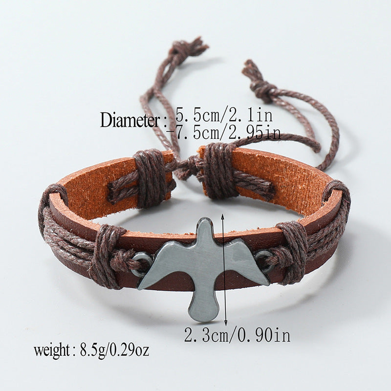 Simple Handmade Woven Adjustable Leather Bracelet Creative - Simple Handmade Woven Adjustable Leather Bracelet