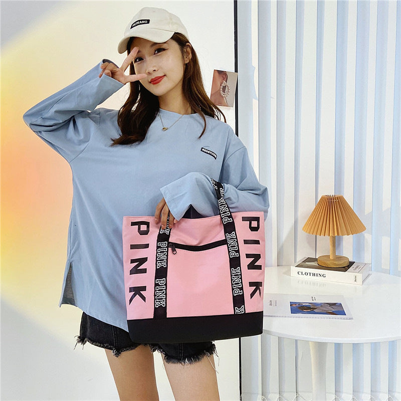 Simple Large Capacity Handbag with Sandwich Pocket for Daily Casual Fashion - Teleplus casual fashion simple large