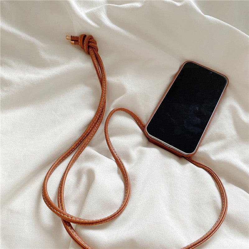 Simple Leather Lanyard Phone Case - Simple Leather Lanyard Phone Case for iPhone Models