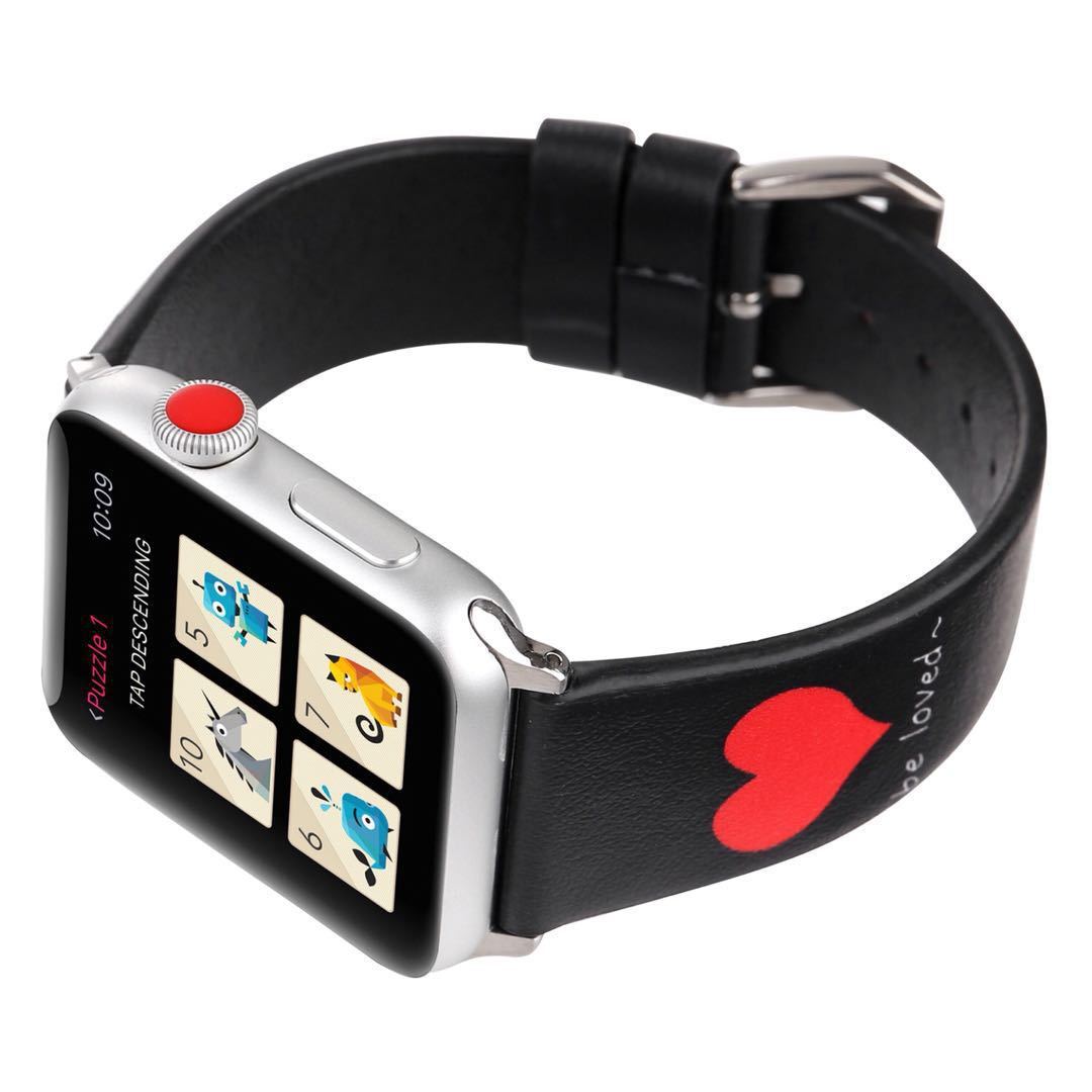 Simple Leather Love Watch Strap in Red and White for 38mm 42mm - Your Time-Telling Romance simple leather love watch