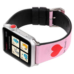 Simple Leather Love Watch Strap in Red and White for 38mm 42mm - Your Time-Telling Romance simple leather love watch