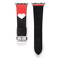 Simple Leather Love Watch Strap in Red and White for 38mm 42mm - Your Time-Telling Romance simple leather love watch